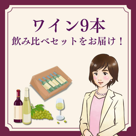 ワイン9本飲み比べセット(コメントメッセージ付き)