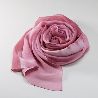 オーロラ染めシルクスカーフ（ピンク）