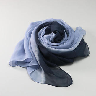 オーロラ染めシルクスカーフ（モノトーン）