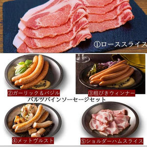 武州赤毛豚ローススライス500gとバルツバインソーセージ4種セット ※冷蔵