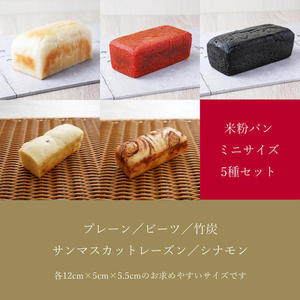 【完全グルテンフリー】ミニ米粉食パン5種セット ※冷凍
