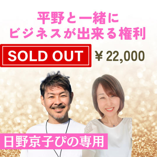 5371【日野京子ぴの専用】平野と一緒にビジネス出来る権利 あなたの講座 平野雅之が作ります！ ※開講時の平野の同席付き