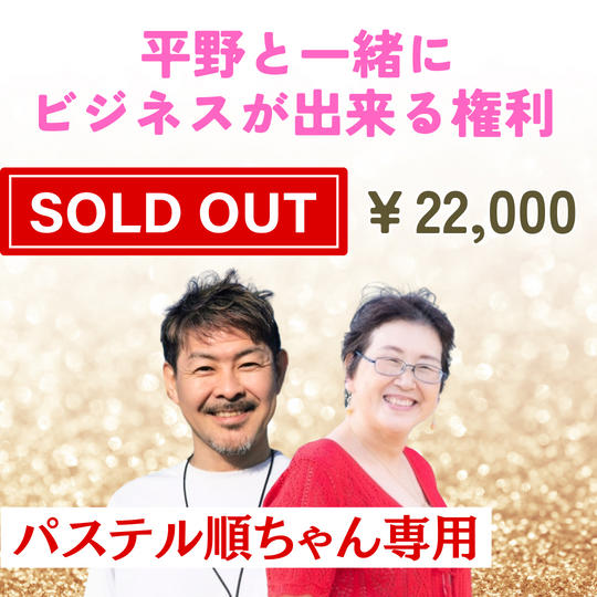 5372【パステル順ちゃん専用】平野と一緒にビジネス出来る権利 あなたの講座 平野雅之が作ります！ ※開講時平野同席付き