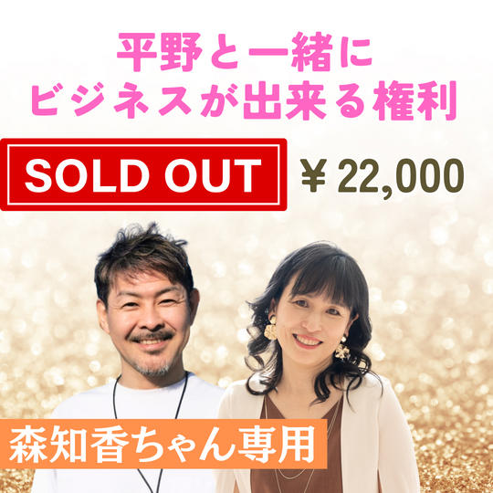 5375【森知香ちゃん専用】平野と一緒にビジネス出来る権利 あなたの講座 平野雅之が作ります！ ※開講時の平野の同席付き