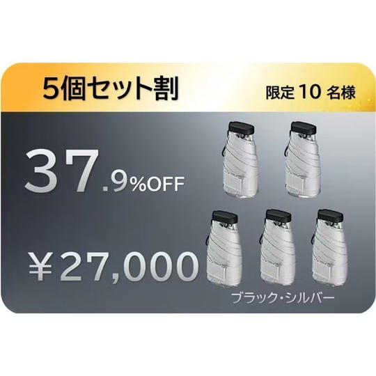 【5個セット割37.9％】チタン傘×5