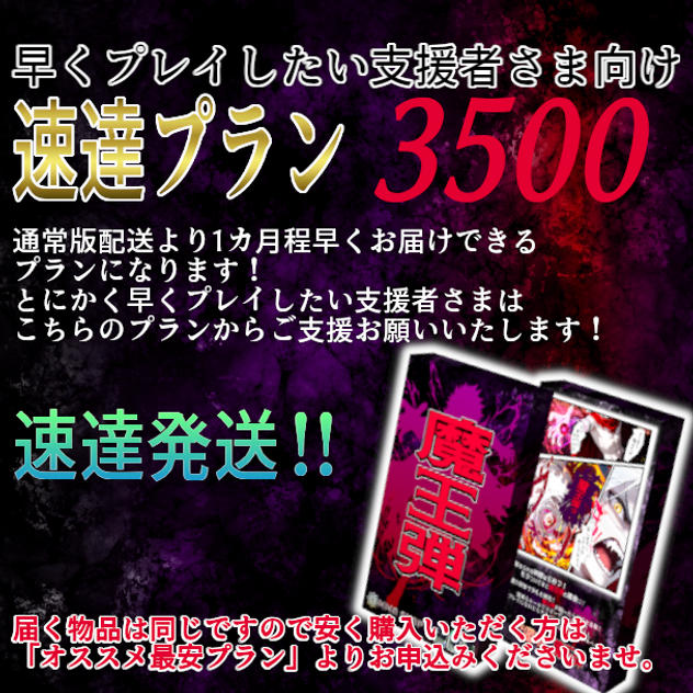 早くプレイしたい支援者さま向け！速達プラン