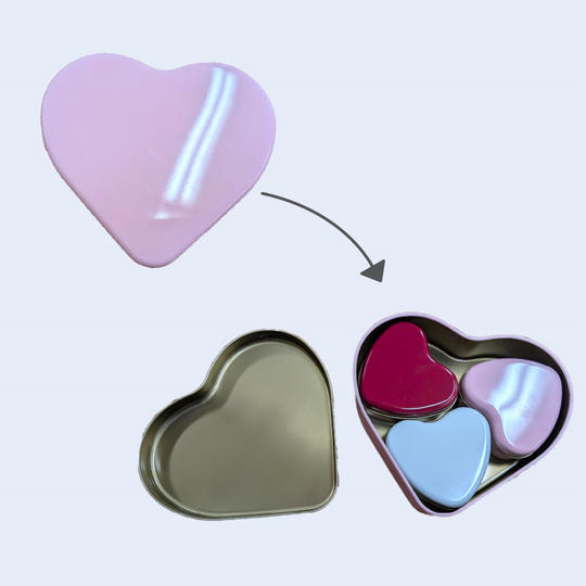 ハート缶の小物入れ