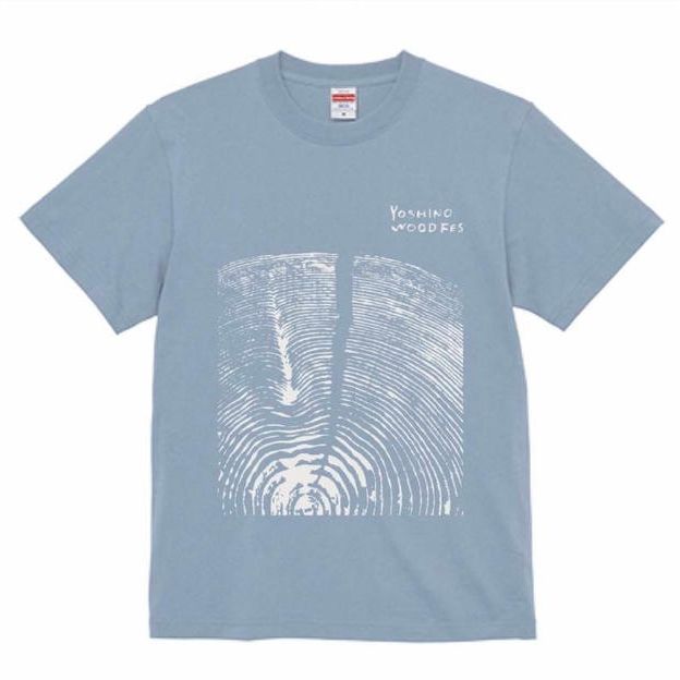 【吉野杉】年輪アートTシャツ（アシッドブルー）