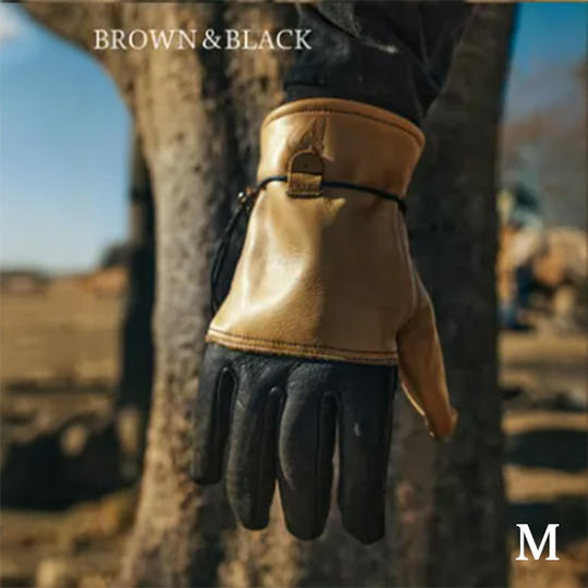 超早割30％ ハイスペックレザーグローブ 1個（BROWN × BLACK：M）
