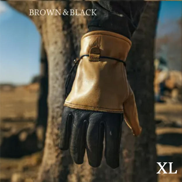 超早割30％ ハイスペックレザーグローブ 1個（BROWN × BLACK：XL）