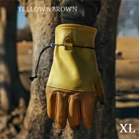 超早割30％ ハイスペックレザーグローブ 1個（YELLOW × BROWN：XL）