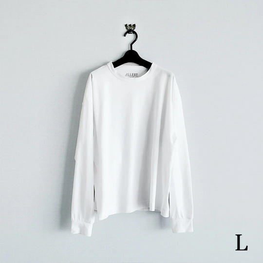 【早割】 クルーネック 長袖Tシャツ 13％OFF（L：ホワイト）