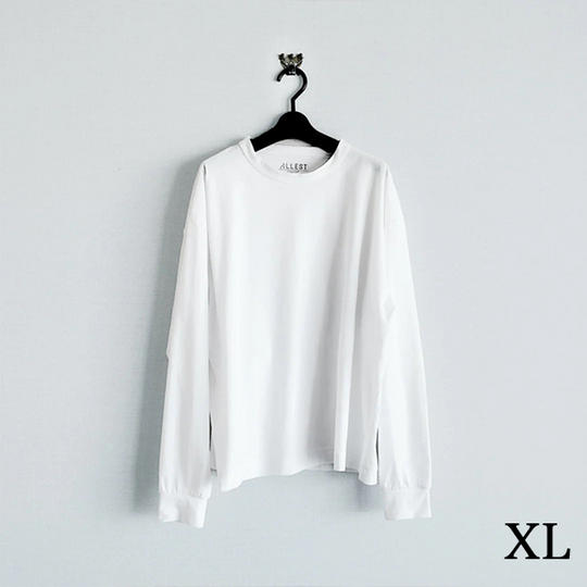 【早割】 クルーネック 長袖Tシャツ 13％OFF（XL：ホワイト）