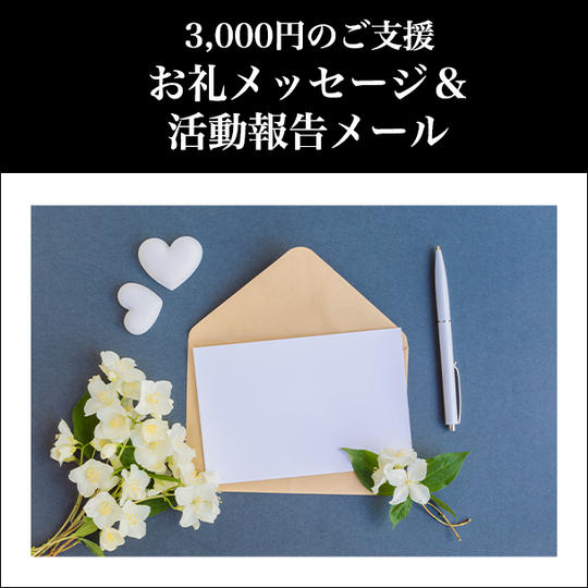 ① 3,000円:お礼メッセージ&活動報告メール