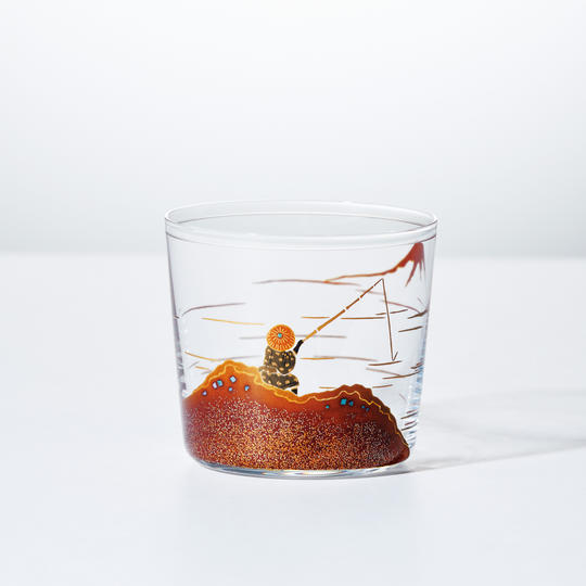 蒔絵オールドファッショングラス_釣り人