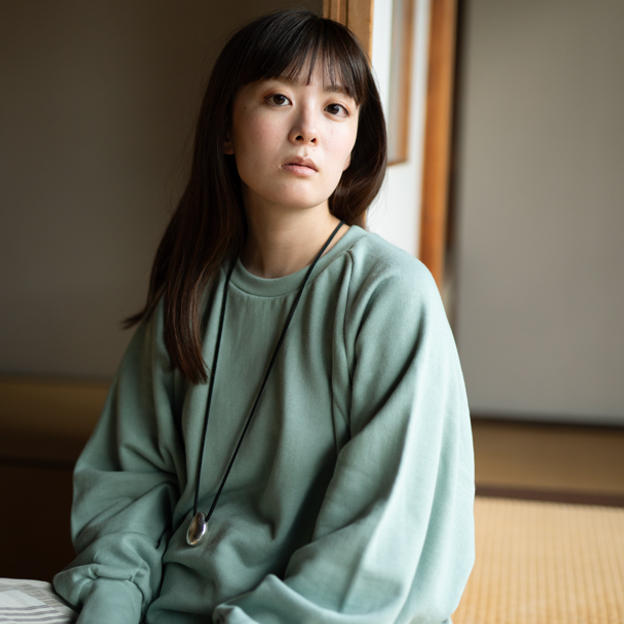 ドルマンスリーブ　クルーネックトレーナー　ローレルグリーン　M