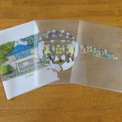 柏木牧子さんのイラスト入りクリアファイル　3枚組