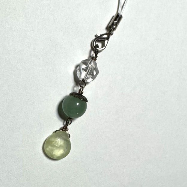 ストラップ②（天然石／緑系）　御朱印とお礼状