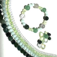 ブレスレット②（天然石／緑系）　御朱印とお礼状