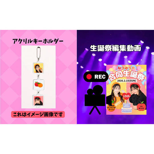 3.【6,000円】アクキー、生誕祭動画、非売品ブロマイド1枚(サイン)、お礼動画、バルーンスタンド名前記載(大)
