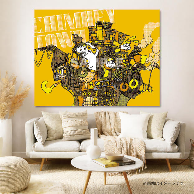 【限定1点】CHIMNEY TOWN アートパネル「船（黄）」(西野亮廣サイン入り)