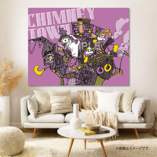 【限定1点】CHIMNEY TOWN アートパネル「船（紫）」(西野亮廣サイン入り)