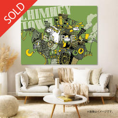 【限定1点】CHIMNEY TOWN アートパネル「船（緑）」(西野亮廣サイン入り)