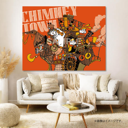 【限定1点】CHIMNEY TOWN アートパネル「船（橙）」(西野亮廣サイン入り)