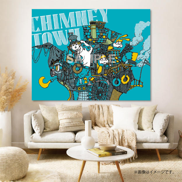 【限定1点】CHIMNEY TOWN アートパネル「船（青）」(西野亮廣サイン入り)