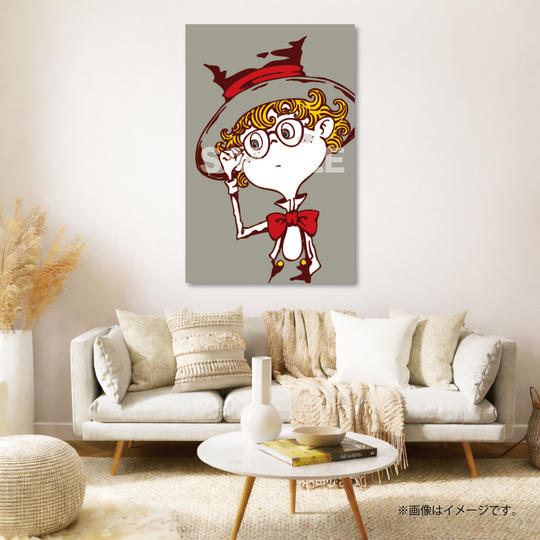 【限定1点】CHIMNEY TOWN アートパネル「めがねルビッチ（灰）」