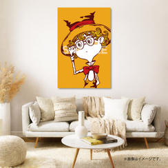 【限定1点】CHIMNEY TOWN アートパネル「めがねルビッチ（橙）」