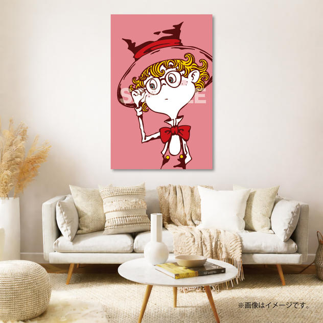 【限定1点】CHIMNEY TOWN アートパネル「めがねルビッチ（桃）」