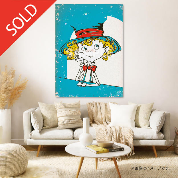 【限定1点】CHIMNEY TOWN アートパネル「考えるルビッチ（青）」(西野亮廣サイン入り)