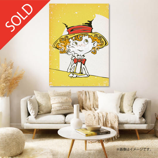 【限定1点】CHIMNEY TOWN アートパネル「考えるルビッチ（黄）」(西野亮廣サイン入り)