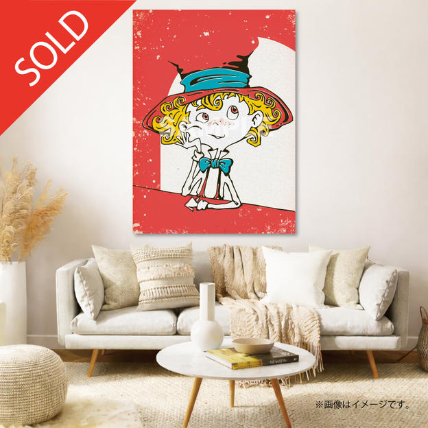 【限定1点】CHIMNEY TOWN アートパネル「考えるルビッチ（赤）」(西野亮廣サイン入り)