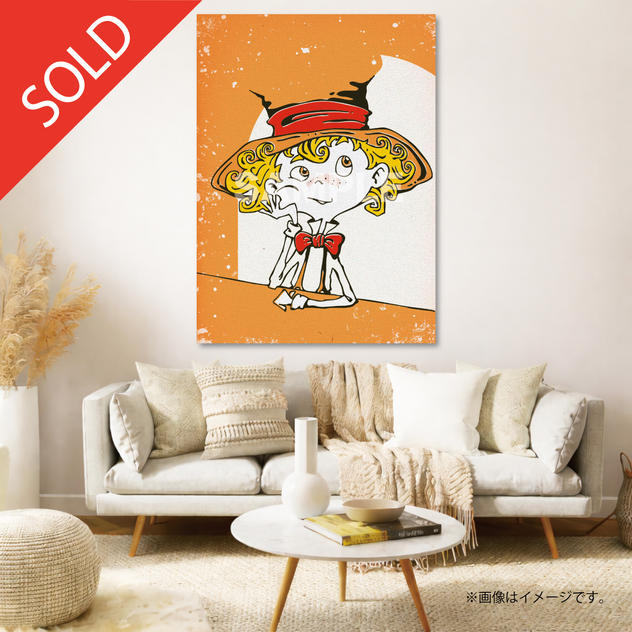 【限定1点】CHIMNEY TOWN アートパネル「考えるルビッチ（橙）」(西野亮廣サイン入り)