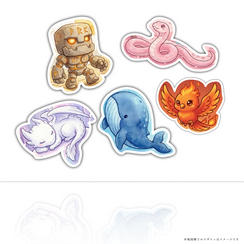 【応援プラン_色彩】ランダムで5種類のモンスターステッカー封入　商品サイズ：4cm×4cm