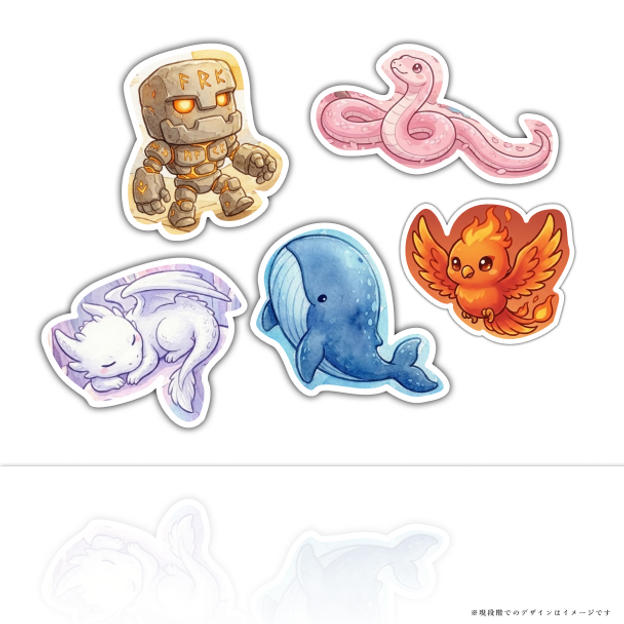 【応援プラン_色彩】ランダムで5種類のモンスターステッカー封入　商品サイズ：4cm×4cm