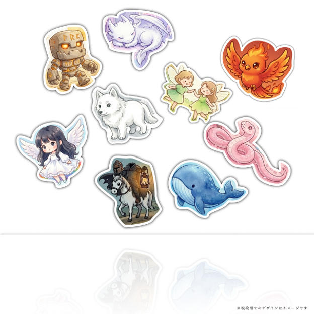 【ステッカープラン_冒険譚】 　 デフォルメモンスターのステッカーを全９種類封入 商品サイズ：：約4cm×4cm