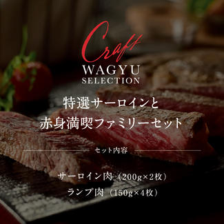 【OPEN記念価格】特選サーロインと赤身満喫ファミリーセット、（サーロイン200g×2枚、ランプ150g×4枚）