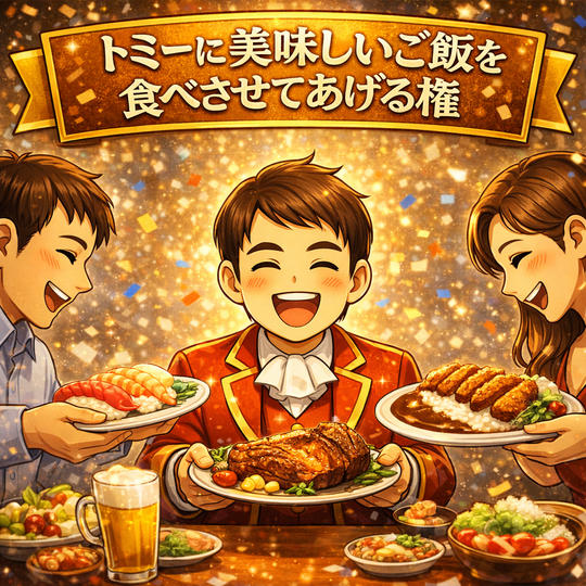トミーに美味しいご飯を食べさせる権