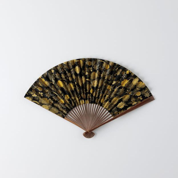 KYOTO KENRAN扇子｜菊に露芝紋