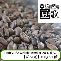 【4種類の豆と6種類の焙煎度合いから選べる】お好きな珈琲豆100g×1種