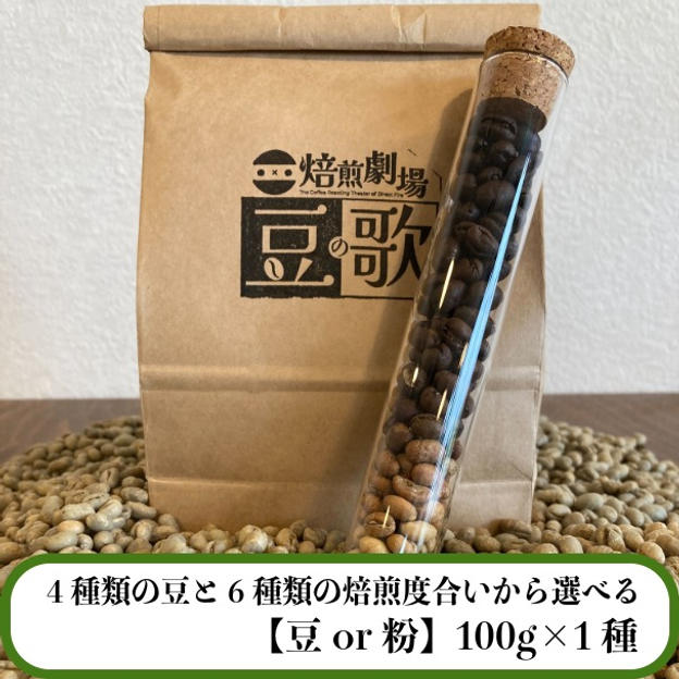【4種類の豆と6種類の焙煎度合いから選べる】お好きな珈琲豆100g×1種