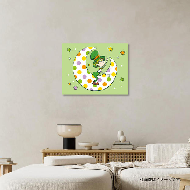 【限定20点】CHIMNEY TOWN アートパネル「ルビッチと月（緑）」