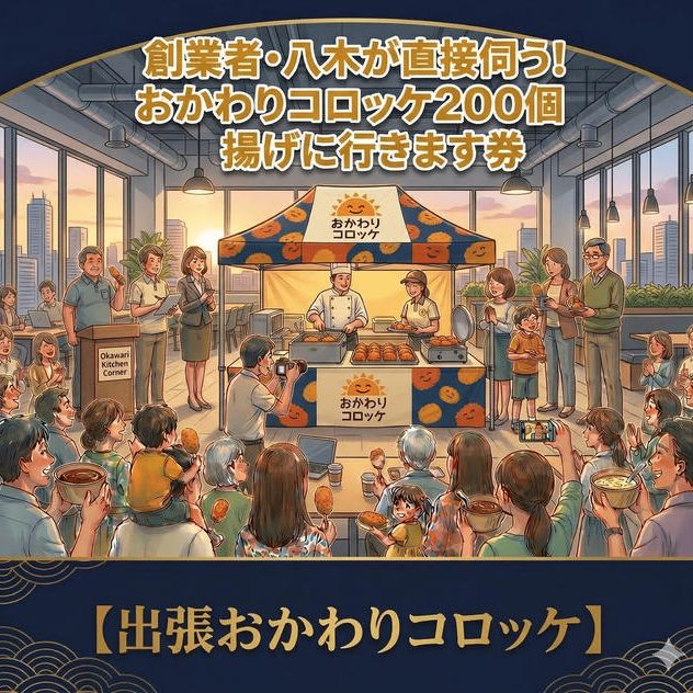 【特別体験】創業者・八木が直接伺う！おかわりコロッケ200個揚げに行きます券