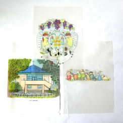 柏木牧子さんのイラスト入りクリアファイル　3枚組