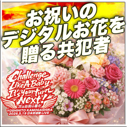 お祝いのデジタルお花を送る共犯者