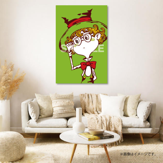 【限定1点】CHIMNEY TOWN アートパネル「めがねルビッチ（緑）」（西野亮廣サイン入り）