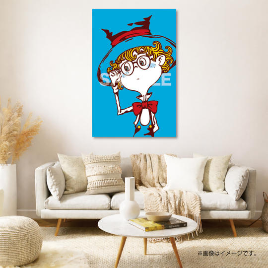 【限定1点】CHIMNEY TOWN アートパネル「めがねルビッチ（青）」（西野亮廣サイン入り）